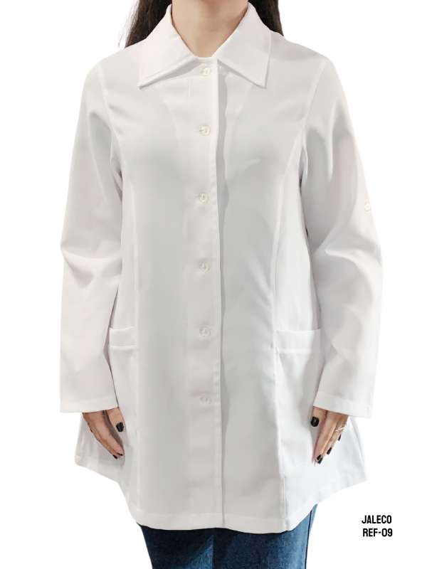 1 JALECO FEMININO M/L GOLA SPORT COM RECORTE OXFORD - 09
