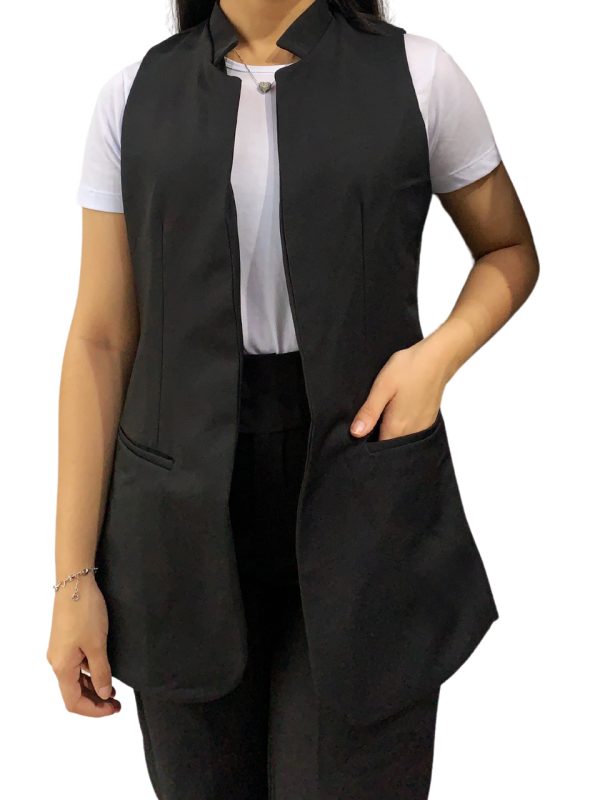 COLETE FEMININO S/MANGA E GOLA PADRE EM TWO WAY - REF 66