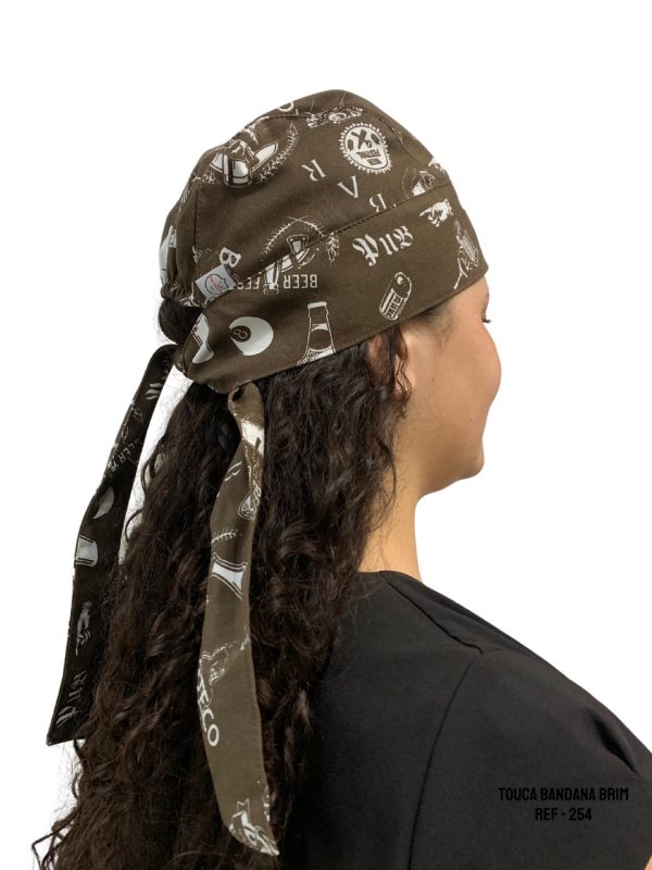 TOUCA BANDANA EM BRIM ESTAMPADO - REF 254