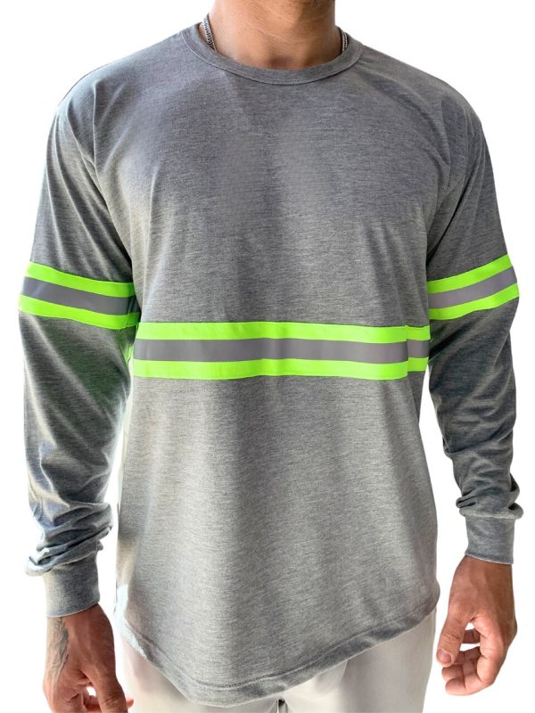 CAMISETA MASCULINA ML COM FAIXA REFLETIVA - 207-B